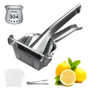 Manual Juicer, 304 Stainless Steel Lime Squeezer Tomato Press Manual Citrus Juicer with Comfortable Handle Kitchen Accessories Fresh Fruit Juice Extractor for Lemon Grape Fruit