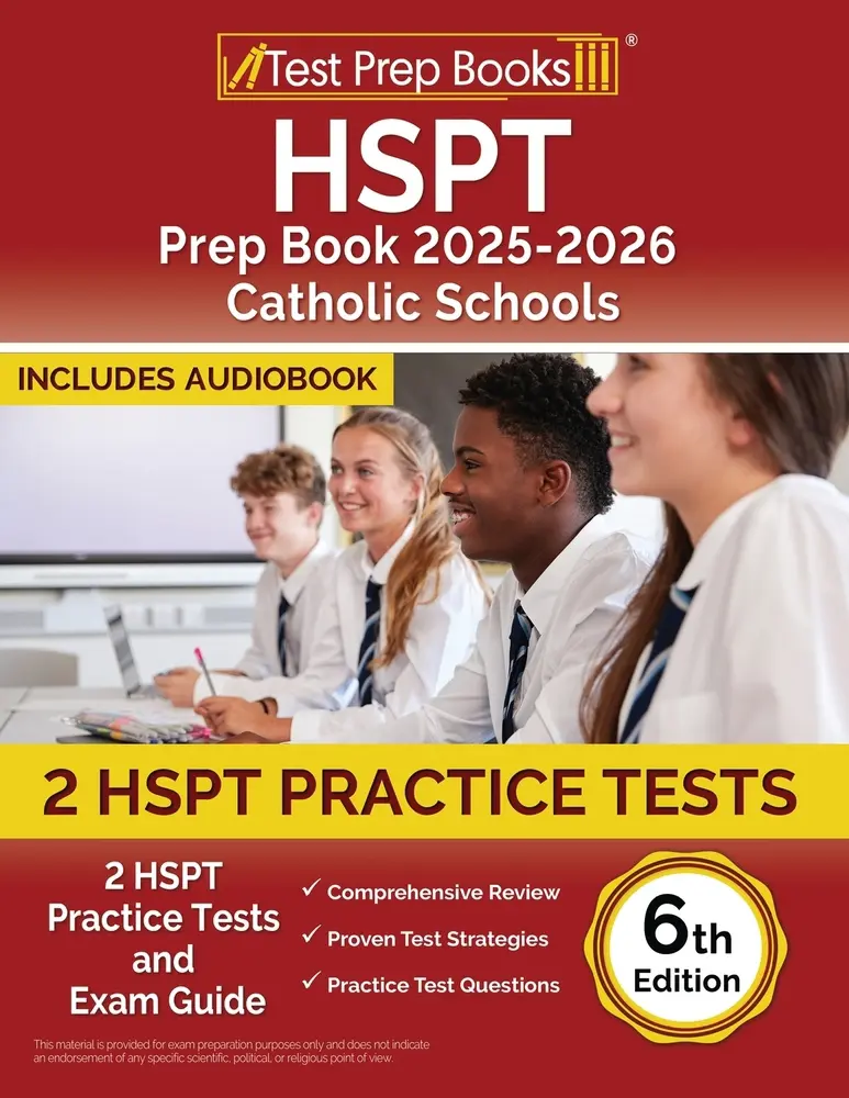 USED Book - HSPT Prep Book 2025-2026 Catholic Schools: 2 HSPT Practice Tests and Exam Guide [6th Edition] by Morrison, Lydia (Paperback) - english