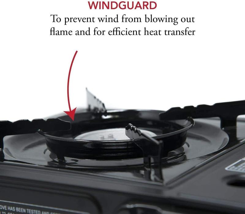 Gas One Portable Butane Camping Stove with Case: Automatic Ignition, Precise Heat Control - Camping & Tailgating and Outdoor Cooking GasOne