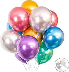 100pcs 12 Inch Chrome Metallic Helium Balloons for Birthday Party Arch Decoration Wedding Christmas