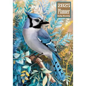 2025 Planner: Blue Jay Bird themed Cover Daily Weekly Diary 12 Month Calendar Vision board Schedule Organizer Goals Address Contact Notes Paperback – September 10, 2024