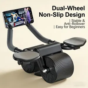 3-In-1 Automatic Abdominal Fitness Wheel with Rebound Mechanism, Elbow Support Pad, Silicone Non-Slip Handle, Home Workout for Beginners
