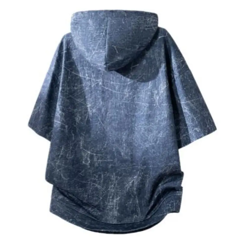 American-style new summer men's tie-dye hooded top with half