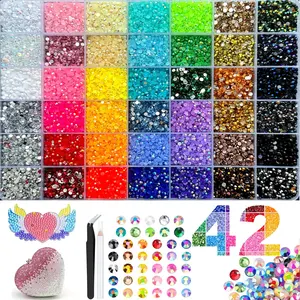 bedazzling kit VIBRANT GEMS 30000Pcs Resin Rhinestones with Tweezers for Crafting Mixed-Color 3mm Bedazzling Crystal with Gifted Tools Jewelry for DIY Crafts Clothing Tumblers Shoes Fabric Nail Art Colorful
