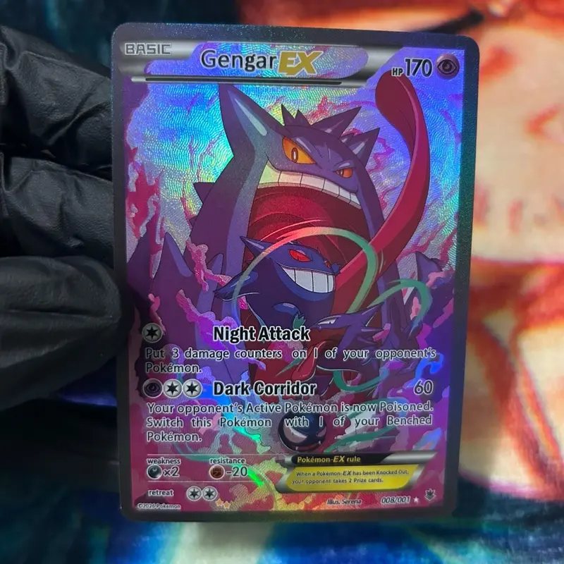 Gengar Ex Version 2 Handcrafted Card | Holo | Textured Finish | Fan Art TCG Card
