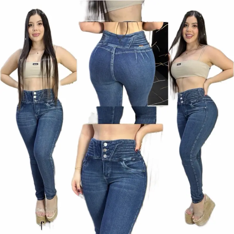 Women's Colombian Butt-Lifting Jeans, Womenswear Denim Bottoms for Daily Wear Casual