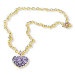Heidi Daus Love, Heidi Violet Crystal Locket Pendant with Necklace