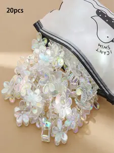 20Pcs/Set Y2K Holographic Hair Clips, Mini Clear Square Claw Clips, Cute Trendy Hair Accessories for Teens Girls