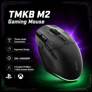 [NEW] TMKB M2 Tri-Mode Gaming Mouse 24000DPI Ergonomic RGB Mouse 9 Programmable Buttons for PC Laptop