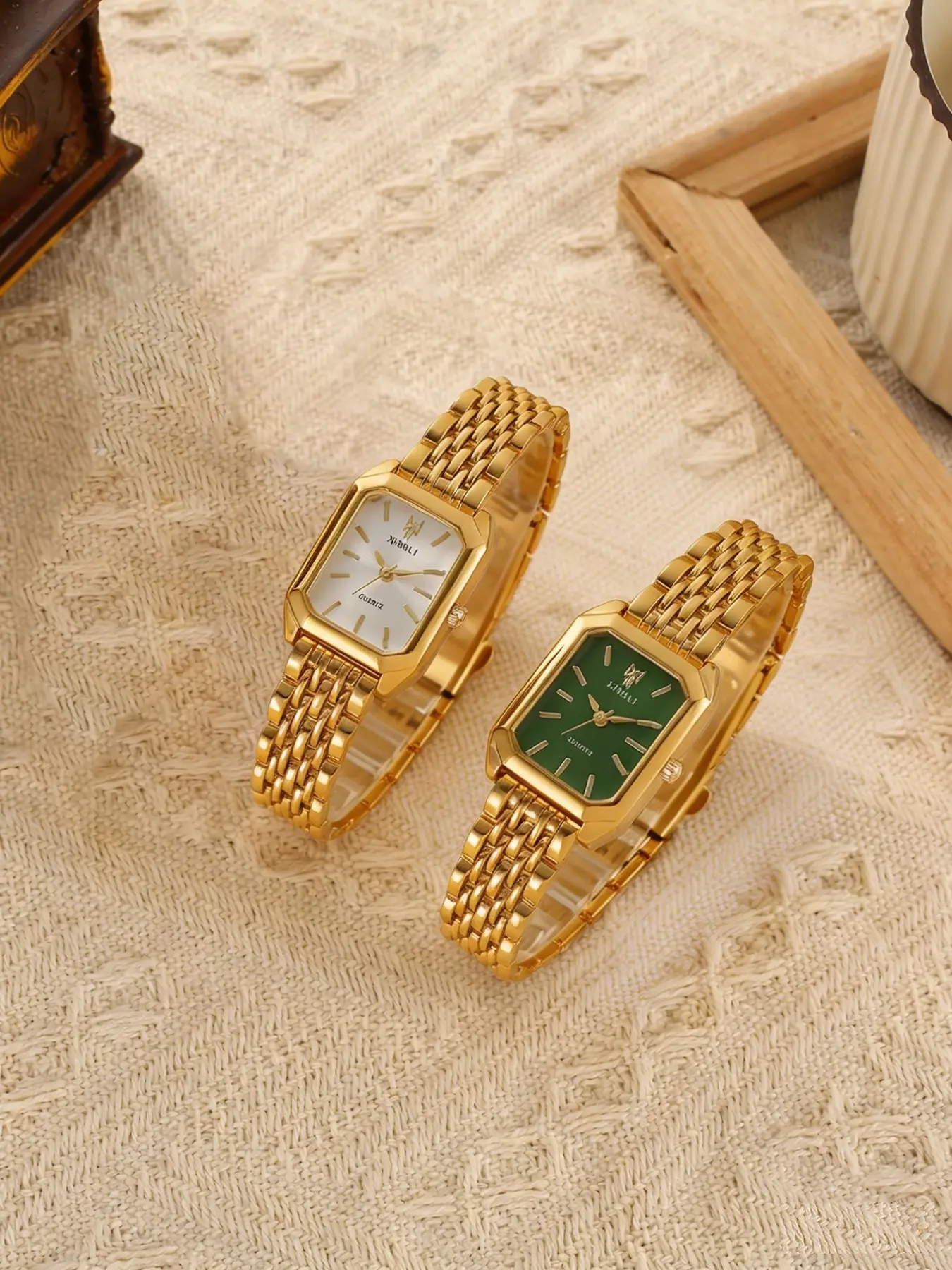 4-piece Women's Watch Set, Square Dial Fashion Watch, Quartz Analog Watch, Stylish Gift for Birthday, Mother's Day, Valentine's Day, Elegant Accessory for Women, Mom, Daughter & Girlfriend, Exquisite Watch Set, Fashionable Wristwatch Set