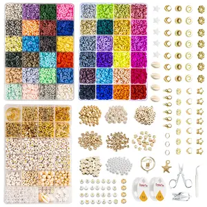 Clay Beads Bracelet DIY Kit - 14,800pcs 6mm Polymer Clay Beads Set. 24 Vibrant Colors, Letter Charms Box & Ample Accessories for Jewelry Making—Perfect for DIY Necklaces, Earrings & More