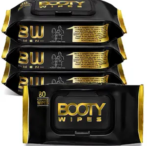 Booty Wipes - 80 Thickened Natural Flushable Wipes for Babies Adults Cleaning Products