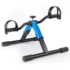 Folding Pedal Exerciser Mini Exercise Bike Under Desk Bike for Arms and Legs Workout Portable Desk Bike Peddler Machine for Sedentary Officer & Seniors