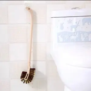 Imitation Wood Long Handle Toilet Brush with Soft Bristles for Easy Cleaning and Hygiene