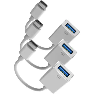3 Pack USB C to USB A Adapter, Type C to USB OTG Adapter Compatible with  16 15 Pro Max, Female USB to Male C Converter for Laptops, Tablets, Cell Phones, Flash Drives, Keyboards