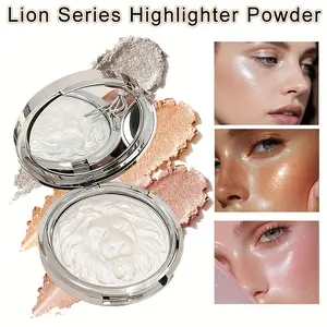 3-Pack Lion Carved Cream Highlighter | Waterproof & Sweatproof! Champagne Pearl Glow for Face & Body. Blendable Formula for All Skin Tones. Perfect Festival & Christmas Gift for Teens！