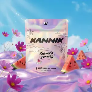 Kannik Kanna Gummies for Everyday Uplift & Social Ease (12 Gummies) with L-Theanine, Lion’s Mane + 10mg Caffeine - Watermelon Flavor