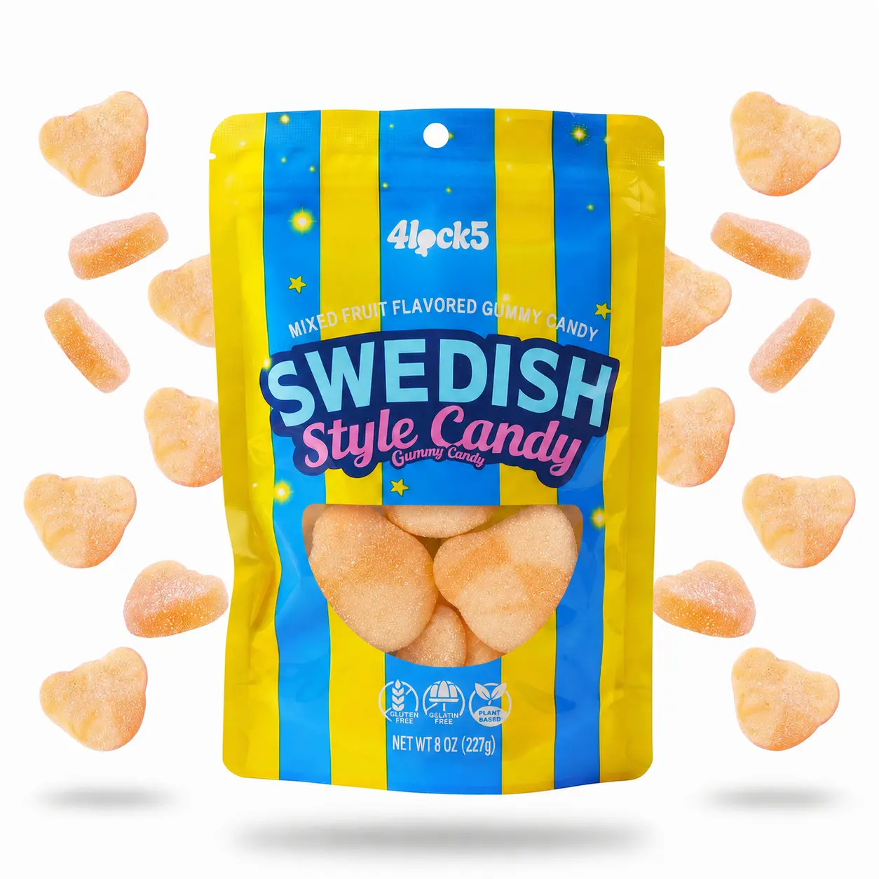 Swedish Style Gummy Candy 1/2 lb – Mango Passion Fruit Flavor, Bear Head Shape, Chewy Sweet Candy, Sealed Bag Snack & Gift