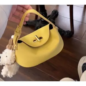 Handheld bag for women, 2026 new style chicken yellow gold ingot bag, light luxury, niche high-end, single shoulder crossbody bag