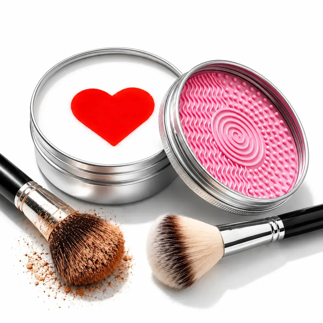 Makeup Brush Cleaner Bar Form Solid Soap, Synthetic Safe, 3.53oz(100g) with Silicone Pad, Deep Cleans Waterproof Makeup for Synthetic & Natural Brushes & Sponges