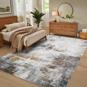 Modern Abstract Print Rug Soft Non-slip Ultra-thin Foldable Interior Decorative Rug Machine Washable Low-pile Soft for Restaurants Cafes Offices Game Rooms Laundry Rooms and Entryways