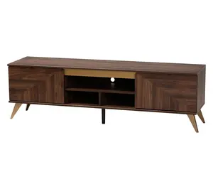 Baxton Studio Graceland Walnut Brown Wood TV Stand
