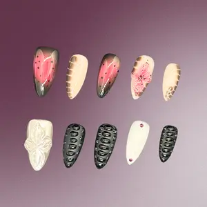 Bling by Allie  CRIMSON PETAL -100% Handmade Press-On Nails | Resusable, Salon Quality, Long Lasting