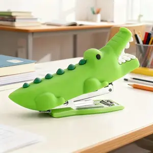 Cute Crocodile-Shaped Stapler, Decorative and Practical, Small Size, Ideal for Students and Office Use, Adorable Stationery Item
