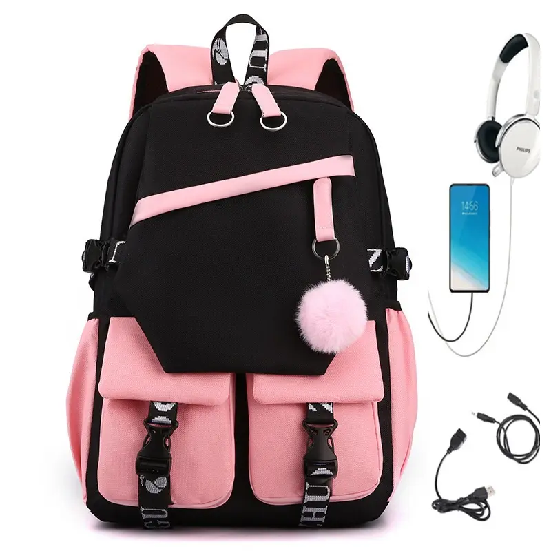 ALIKPOP Unisex Sports-Themed RainproofOxford School Backpack for Men, AdjustableStraps, Headphone Jack+Port Access,Durable Laptop Bag, Casual OutdoorLuggage with Charging Port, Backpacks ForSchool, Bookbag