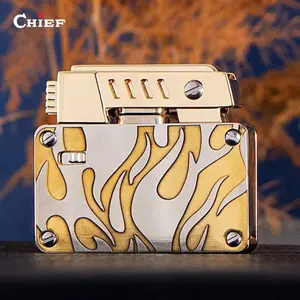 Vintage Retro Metal Lighter, Rare Antique Style Kerosene Lighter Shell, Unique Creative Design Gift For Men Collection, Durable Classic Craftsmanship, Decorative Collectible (Without Fuel)