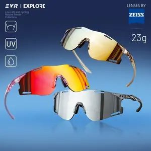EVR ZEISS Cycling Glasses, UV Protection, Lightweight Road Bike Running Protective Eyewear, Rimless Outdoor Sports Sunglasses (Item No.: 2518)