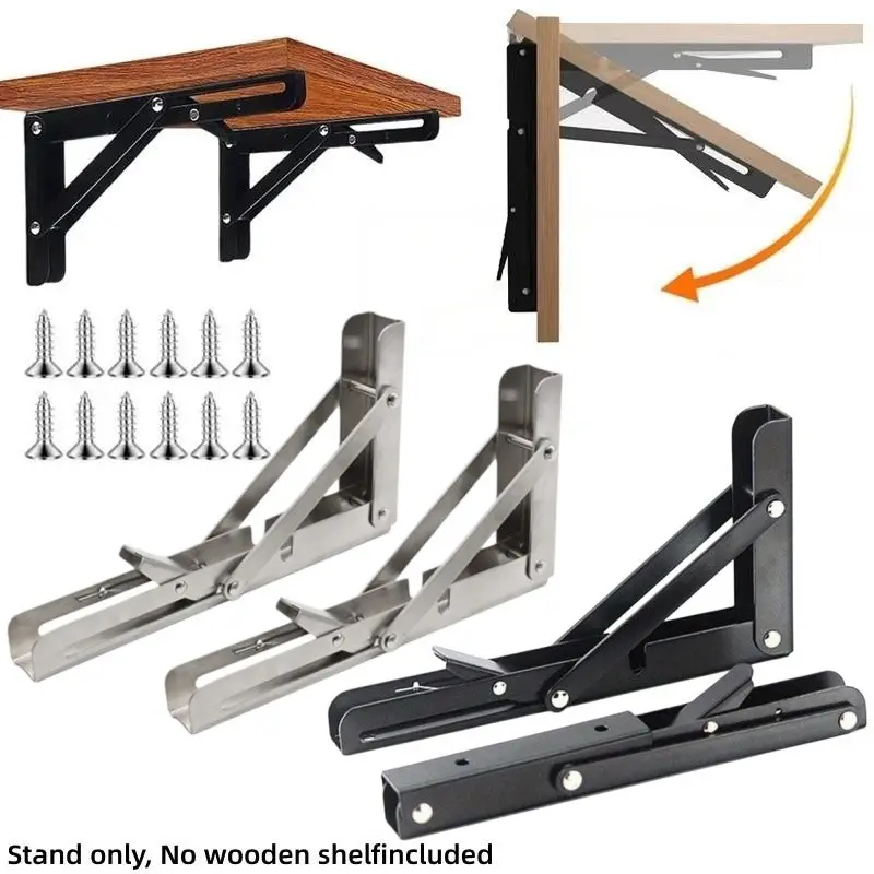 Foldable Triangle Stands, Adjustable Folding Frame, Adjustable Bracket, 90 Degree Wall Mounted Industrial Cast Iron Accessories