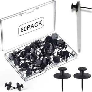 60 PCS Double-Headed Picture Hanging Nails Thumb Tacks for Wall Hangings,Heavy Duty Push Pins,Renter Friendly Wall Hooks Decor Small Picture Frame Hangers for Drywall Cork Board Pictures Tapestry&Art