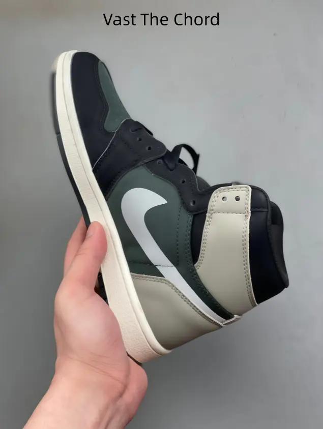 Olive Green Black Sand Cream Tricolor High Top Sneakers, Multi-panel Matte Leather Lace Up Skate Shoes, Balanced Cushion Street Footwear for Earthy Tone Casual Outfits