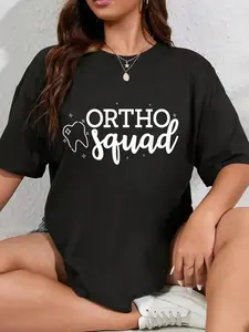 100% Cotton Unisex Orthodontist Dentistry Ortho Squad T-Shirt Casual Graphic Printed Tee