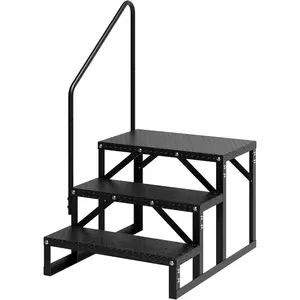 GARVEE RV Steps With Handrail 3 Step, Hot Tub Steps With Handrail, Portable Pool Ladder, 660 Lbs Load Capacity  RV Stairs for Camper, Hot Tub, Porch, SPA, Pool, Mobile Home