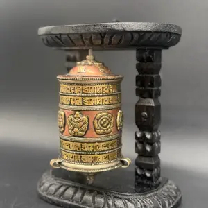 Buddhist Mane Copper Ornament with Intricate Design and Colorful Accents for Spiritual Decor and Worship