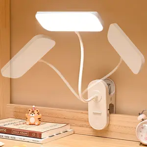 LED Desk Lamp with 3 Color Modes – Stepless Dimming Study Light for Home Office, Small Desk Light & Eye-Caring White Desk Lamp with USB-C Charging (CLIP-588)