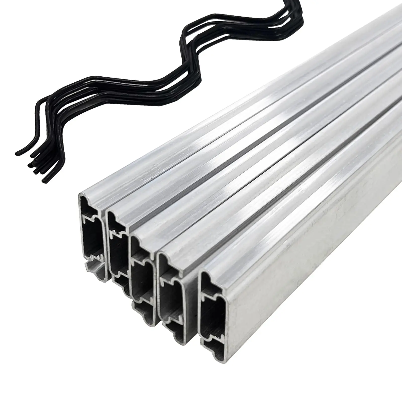 Garvee 10-Pack 6.6ft Greenhouse Wiggle Wire & Lock Channel Kit - PVC-Coated Spring Wire, Aluminum Track for Plastic Film, DIY Garden Kit, Garden Supplies, Greenhouse Shed Building Repair Hardware