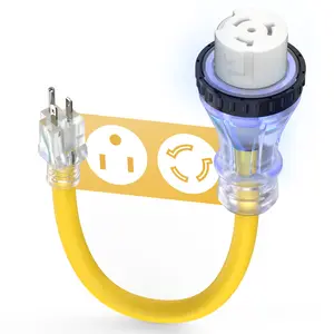 TOOLIOM 50 Amp to 110 RV Power Adapter, 50Amp to 15Amp RV Plug, Twist Lock NEMA 5-15P Male to SS2-50R Female 12 Inch STW, UL Listed 10 Gauge Dogbone Electrical Plug Converter for Camper RV Trailer