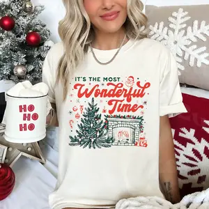Comfort Colors Christmas Time Shirt, It’s The Most Wonderful Time Tee, Vintage Xmas Shirt, Retro Christmas Top, Cute Holiday Season T-Shirt for All