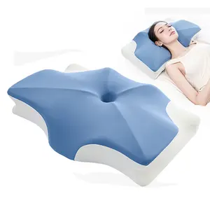 Cooling Memory Neck Pillow, Adjustable Ergonomic Memory Foam Neck Pillows, Cervical Support, Breathable & Removable Pillowcase, Mother's Gift