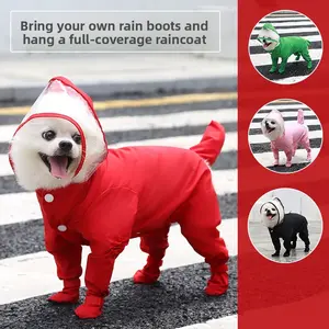 All-inclusive pet cat dog four-legged raincoat rain shoes teddy than bear magic fight outdoor dog one-piece waterproof products snowsuit