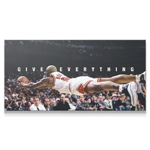 [Basketball Coming - Sale Up To 40%] [No Frame] Dennis Rodman Motivational Basketball Poster, Give Everything Quote Sports Wall Art for House or Gym Decor