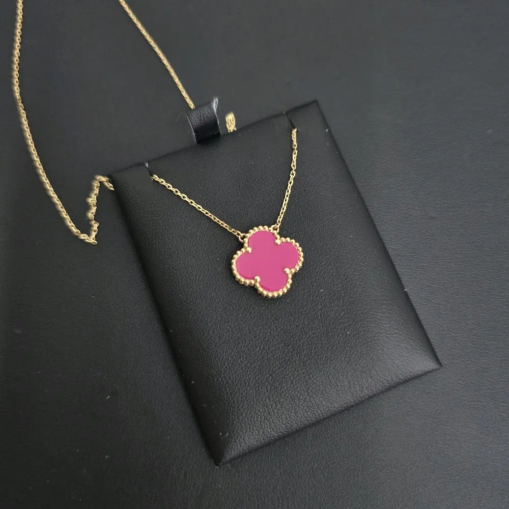 Pink Fuchsia Clover Necklace for Women - Elegant Jewelry Accessory