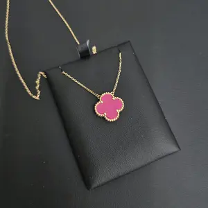 Pink Fuchsia Clover Necklace for Women - Elegant Jewelry Accessory