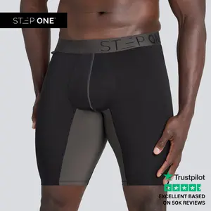 Step One Men's Boxer Brief Sport- Nightriders, Anti-Chafe, Breathable Bamboo Fabric, UltraGlyde Panels, Hidden Elastic Pouch, Premium Underwear, Athletic Daily wear