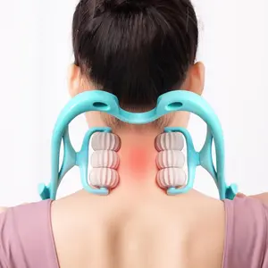 6-Wheel Manual Neck Massager, Adjustable Roller Tool for Pain Relief, Multifunctional Smooth Crystal Daily Body Care Tool Unisex