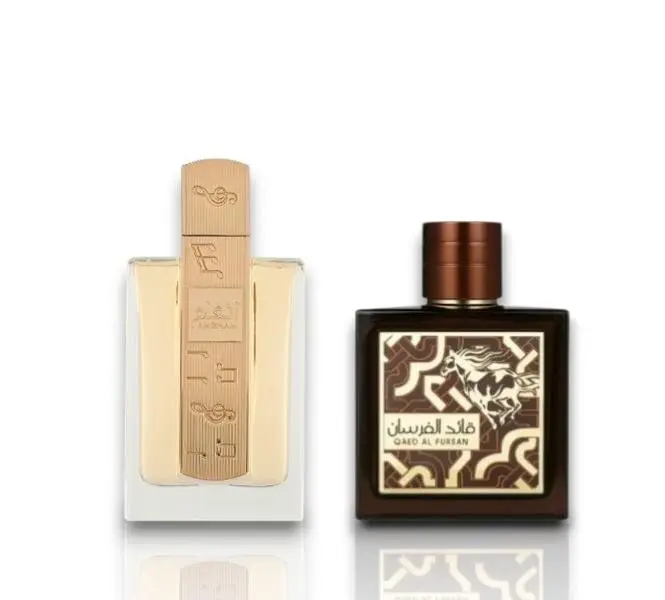 Lattafa Qaed Al Fursan & Angham Unisex EDP Duo Pack, 3.04-3.4 oz Eau De Parfum Bottles with Vanilla, Sweet Aroma & Aromatic Notes for Unisex Wear