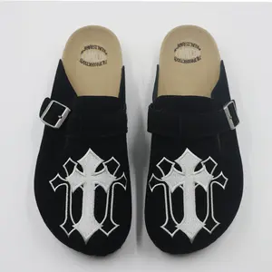 MECKMANLY Men's Clogs with Arch Support Cork Footed Mules Adjustable Metal Buckle EVA Sole for All-Season Comfort Closed-Toe Walking Shoes